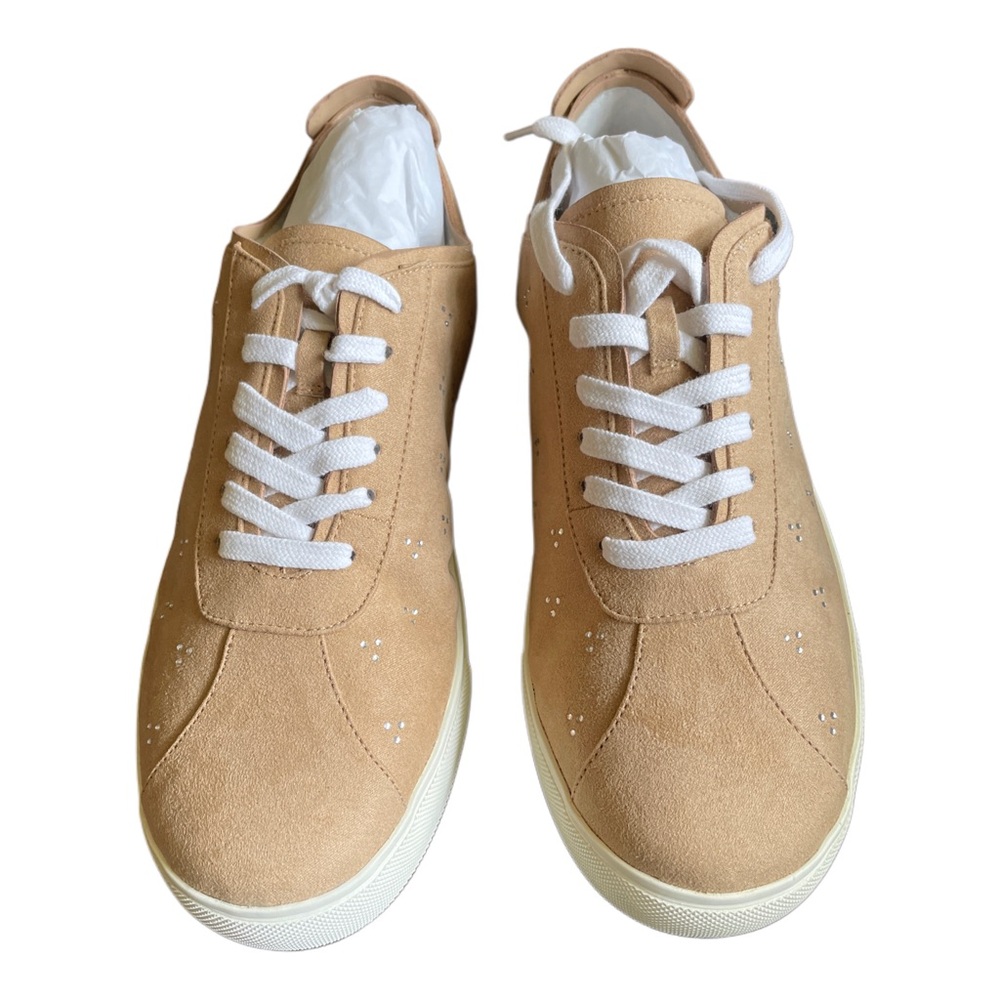 Isaac Mizrahi Live Sneakers Women's 9.5‎ Brown Fawn Rhinestones Faux Suede